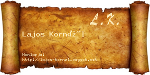 Lajos Kornél névjegykártya