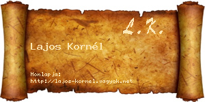Lajos Kornél névjegykártya